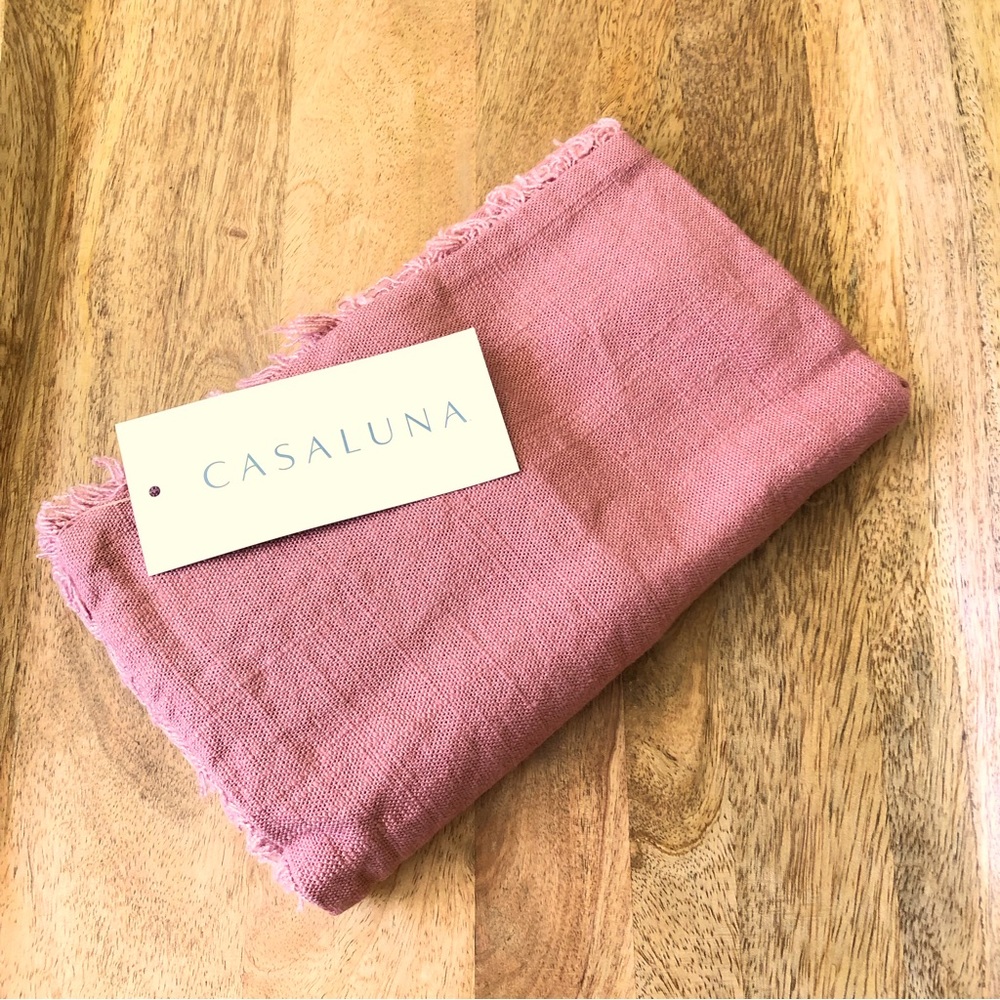 New Casaluna Pillow Sham Linen Blend Heavyweight Standard Size in Rose Pink - Picture 8 of 11